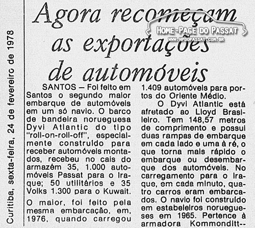 Os pioneiros do Iraque - Home-Page do Passat Diário do Paraná - 24/02/78