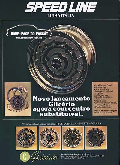 Rodas Glicério - Home-Page do Passat Rodas Glicério, linha Itália - Agosto de 1980