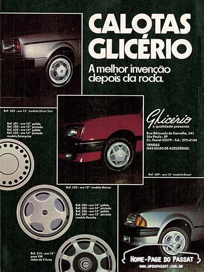 Rodas Glicério - Home-Page do Passat Calotas Glicério - Setembro de 1984