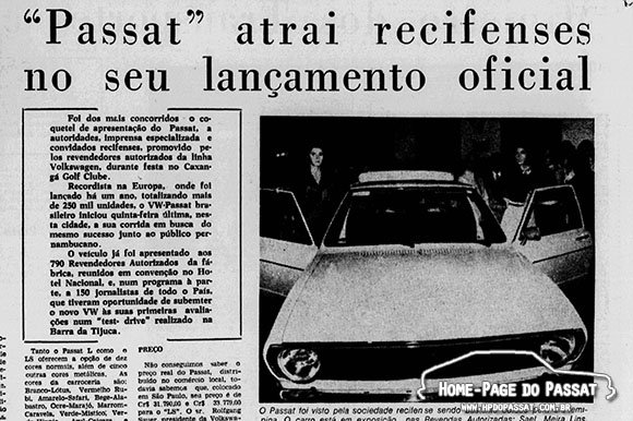 O lançamento do Passat em Recife